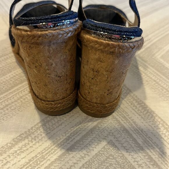 JIMMY CHOO Women’s Denim Cork/Espadrille Slingback Wedge Sandals Size 35.5 - Picture 4 of 7